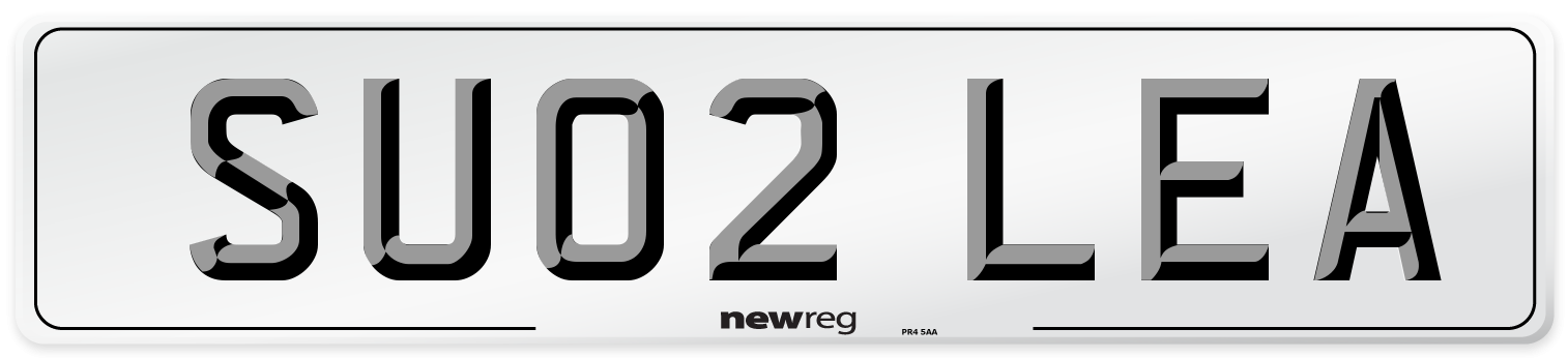 SU02 LEA Number Plate from New Reg